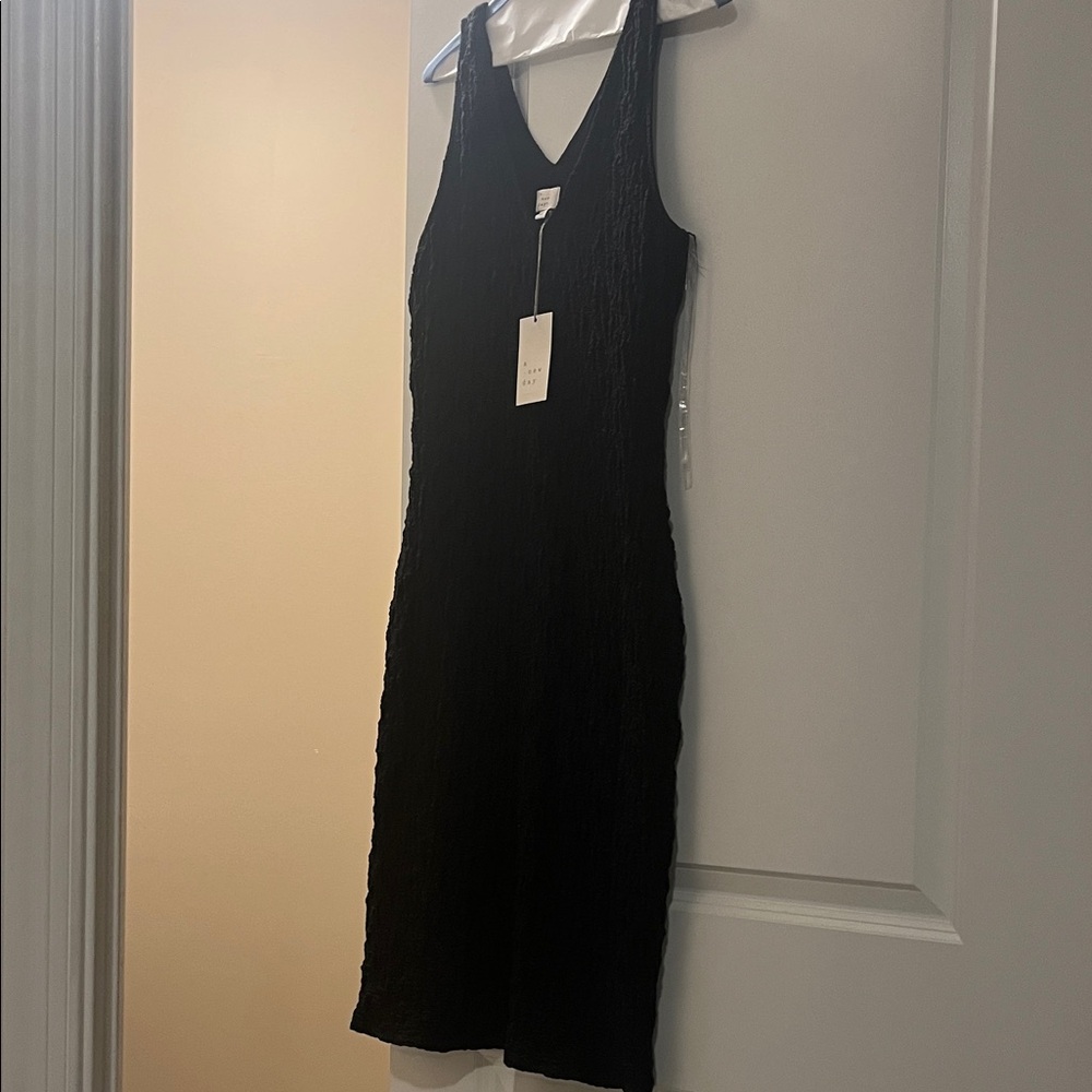 a new day Black Textured Midi Dress
